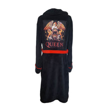 Load image into Gallery viewer, Queen Classic Crest Black Adult Fleece Dressing Gown.