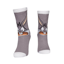 Load image into Gallery viewer, Looney Tunes Bugs Bunny Grey Crew Socks.