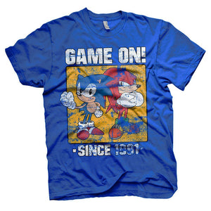 Sonic the Hedgehog Game On Since 1991 Distressed Crew Neck T-Shirt.