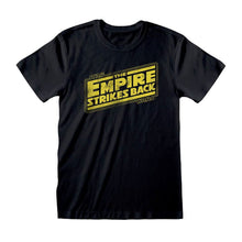 Load image into Gallery viewer, Star Wars The Empire Strikes Back Distressed Logo Black T-Shirt.