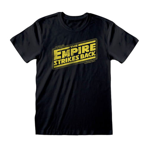 Star Wars The Empire Strikes Back Distressed Logo Black T-Shirt.