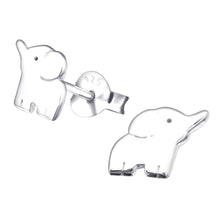 Load image into Gallery viewer, Sterling Silver Cute Elephant Stud Earrings