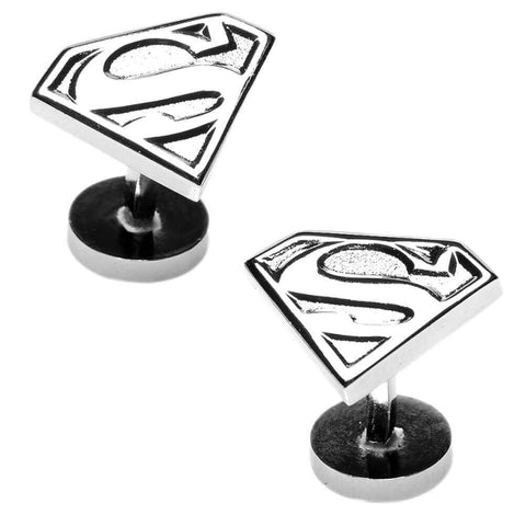 DC Comics Superman Silver Shield Cufflinks.
