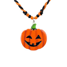 Load image into Gallery viewer, Halloween Wooden Pumpkin Pendant Necklace - Chosen at Random.