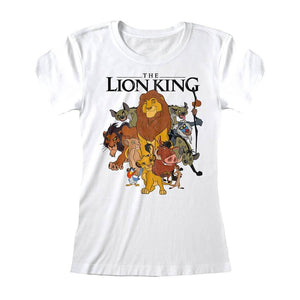 Women's Lion King Original Characters Group White Fitted T-Shirt