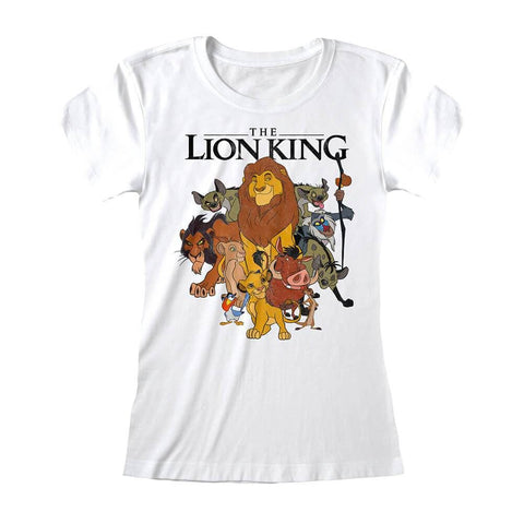 Women's Lion King Original Characters Group White Fitted T-Shirt