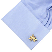 Load image into Gallery viewer, Game of Thrones Lannister Sigil Cufflinks on the Cuff