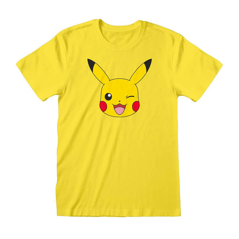 Pokémon Pikachu Character Yellow Crew Neck T-Shirt.