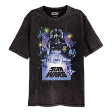 Load image into Gallery viewer, Star Wars Vintage Poster Acid Wash Crew Neck T-Shirt.