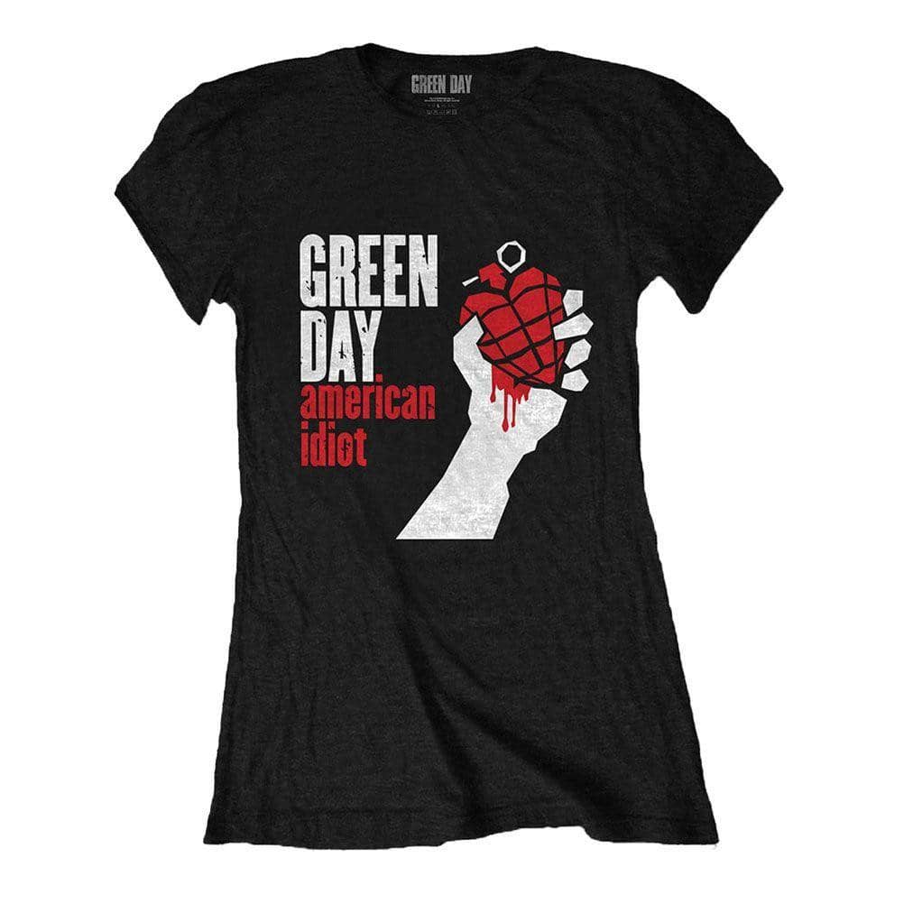 Women's Green Day American Idiot Black Fitted T-Shirt.