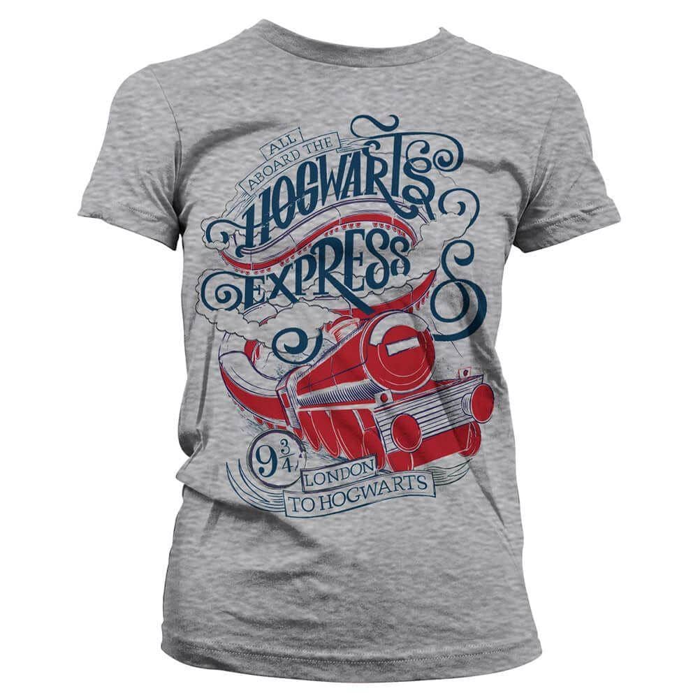 Women's Harry Potter All Aboard The Hogwarts Express Fitted T-Shirt.