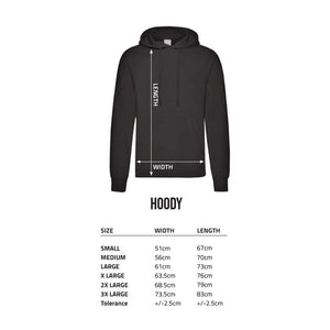 Retro Styler Hoodie Size Guide