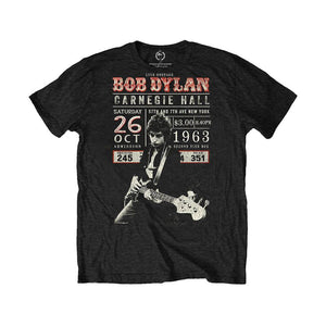 Men's Bob Dylan Carnegie Hall 1963 Poster Black Eco T-Shirt.