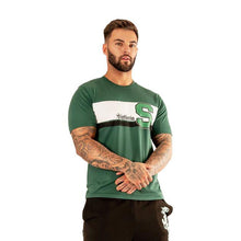 Load image into Gallery viewer, Harry Potter Slytherin Track &amp; Field Green Crew Neck T-Shirt.