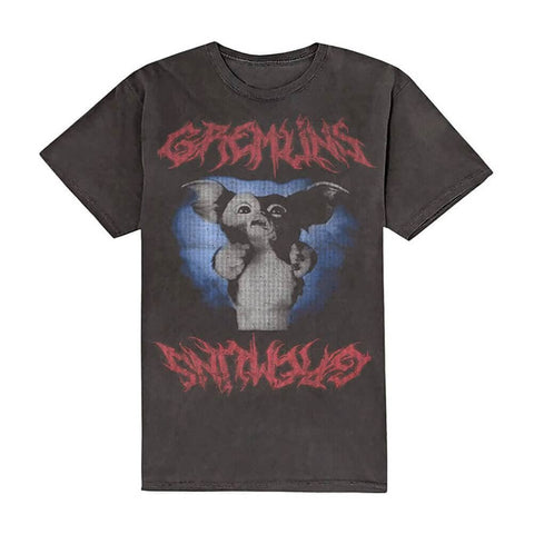 Men's Gremlins Gizmo Graphic Black Crew Neck T-Shirt.