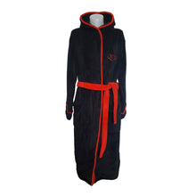 Load image into Gallery viewer, Queen Classic Crest Black Adult Fleece Dressing Gown.