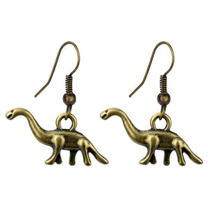 Diplodocus Dinosaur Tin Alloy Drop Earrings.