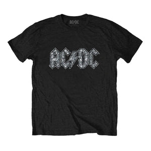 Men's AC/DC Logo Diamante Black T-Shirt.