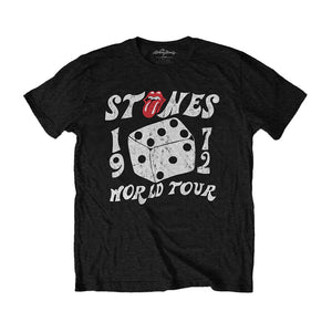 Men's The Rolling Stones Dice World Tour Distressed Black Eco T-Shirt.