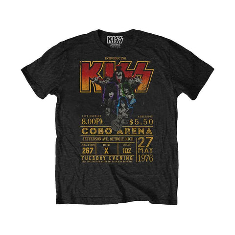 Men's KISS Cobra Arena 1976 Poster Black Eco T-Shirt.