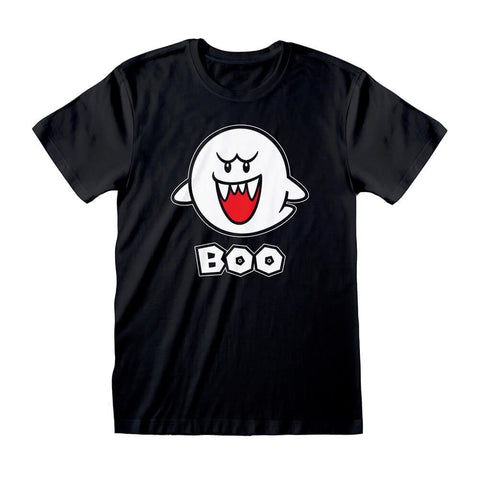 Super Mario Bros. Boo Character Black T-Shirt.