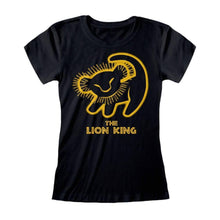 Load image into Gallery viewer, Women&#39;s Lion King Simba Silhouette Black Fitted T-Shirt.