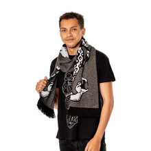 Load image into Gallery viewer, Harry Potter Dark Arts Snake Grey Knitted Scarf.