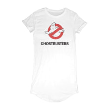 Load image into Gallery viewer, Women&#39;s Ghostbusters No Ghost Logo White T-Shirt Dress.