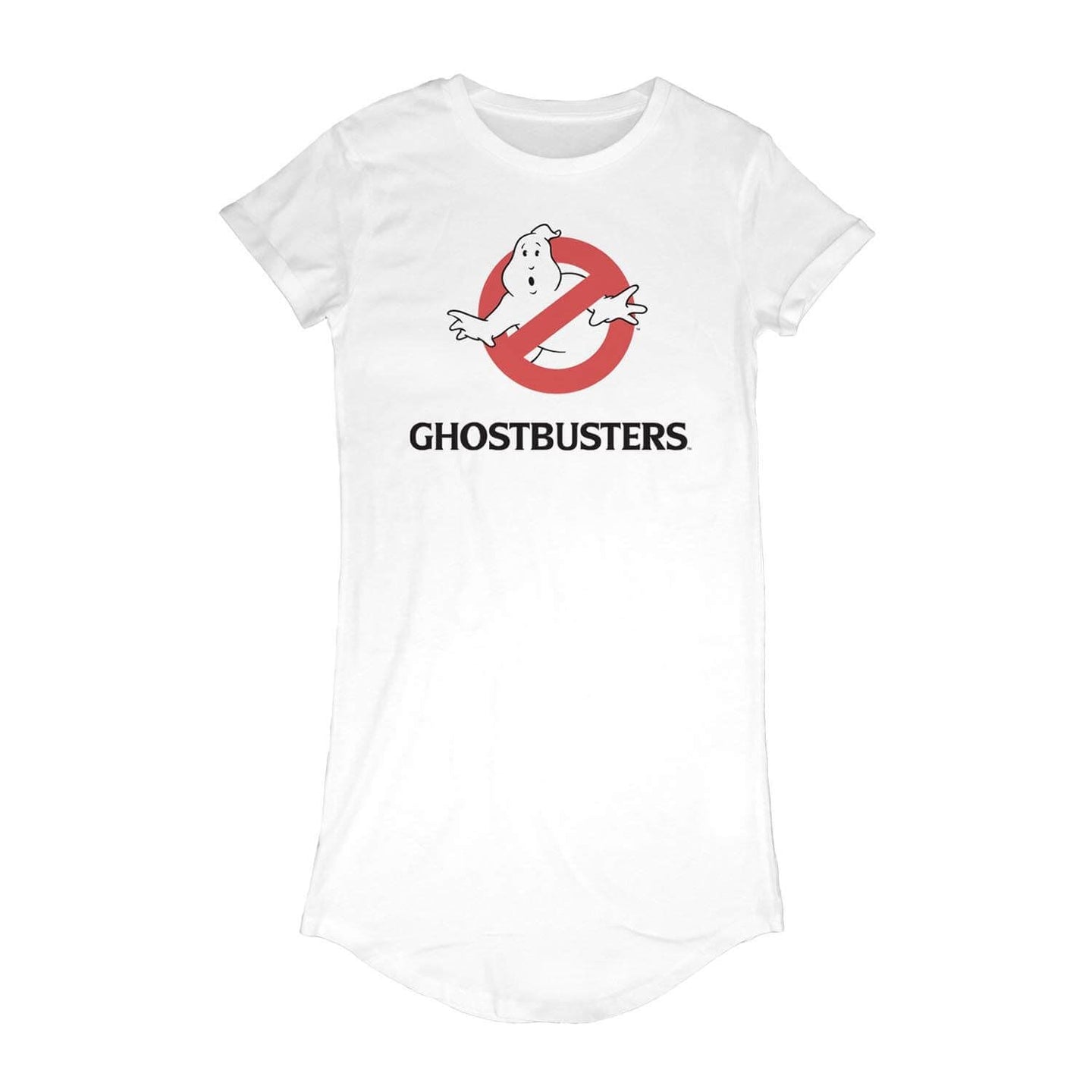 Women's Ghostbusters No Ghost Logo White T-Shirt Dress.