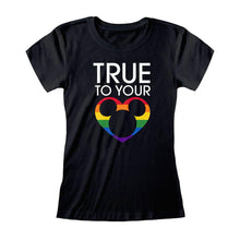 Load image into Gallery viewer, Women&#39;s Disney Rainbow True To Your Heart Fitted T-Shirt.