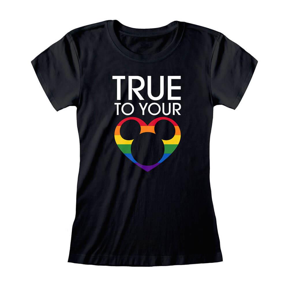 Women's Disney Rainbow True To Your Heart Fitted T-Shirt.