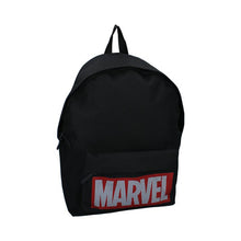 Load image into Gallery viewer, Marvel Logo Black Mesh Pocket Backpack.