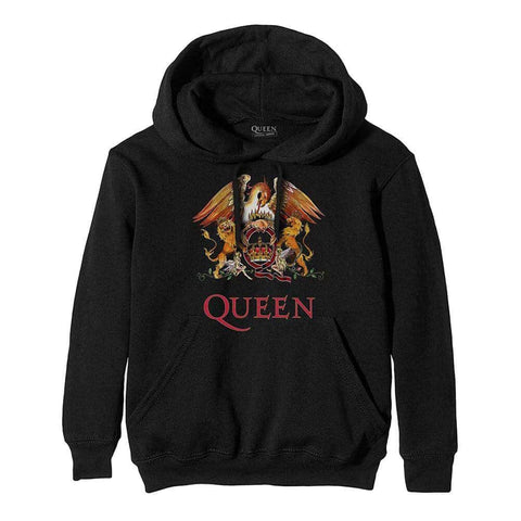Queen Classic Crest Pullover Black Hoodie.