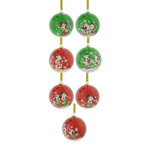 Disney Mickey and Minnie Mouse Christmas Baubles (Set of 7).