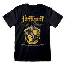 Load image into Gallery viewer, Harry Potter Hufflepuff Crest Black T-Shirt.