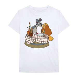 Men's Disney Lady and the Tramp White Crew Neck T-Shirt.