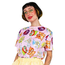 Load image into Gallery viewer, Neopets x Cakeworthy Faerie AOP Crew Neck Pink T-Shirt