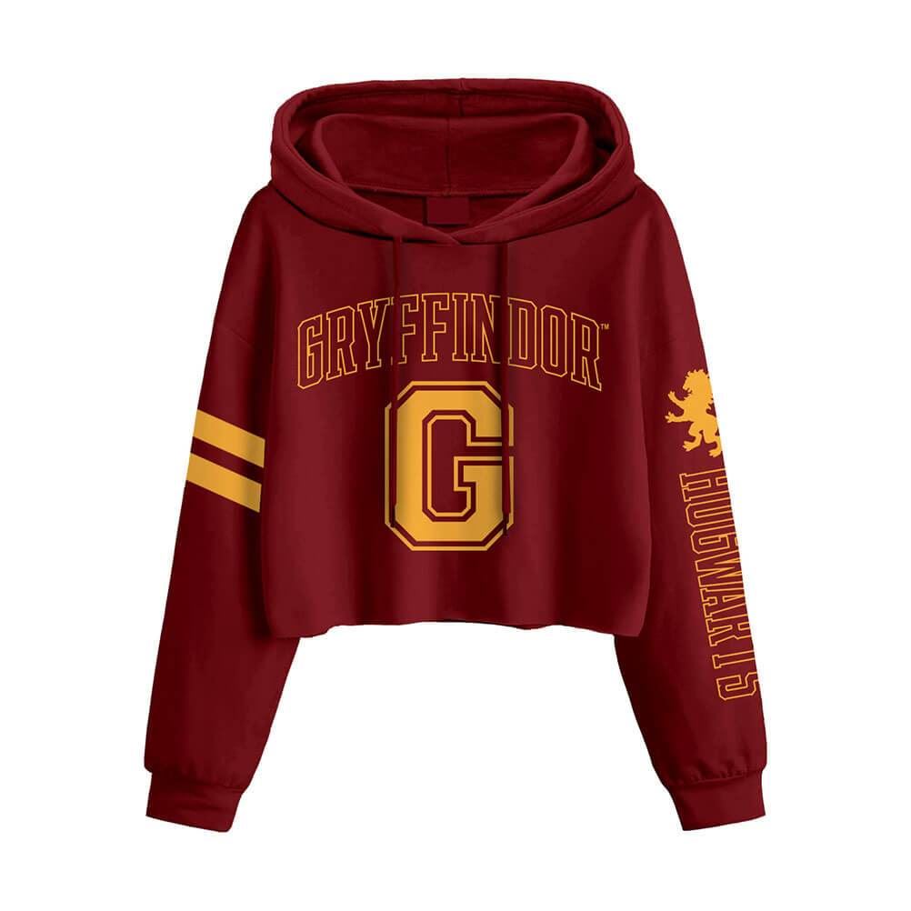 Women's Harry Potter Gryffindor College Style Cropped Hoodie: Small.