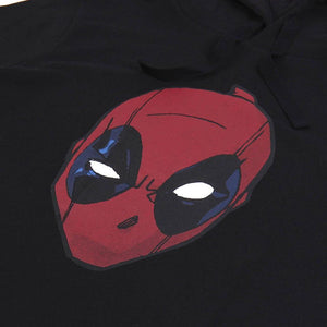 Marvel Deadpool Face Black Hooded Sweatshirt.