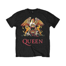 Load image into Gallery viewer, Men&#39;s Queen Classic Crest Black Crew Neck T-Shirt.