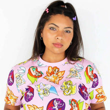 Load image into Gallery viewer, Neopets x Cakeworthy Faerie AOP Crew Neck Pink T-Shirt