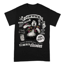 Load image into Gallery viewer, The Goonies Chunk Truffle Shuffle Black Crew Neck T-Shirt.