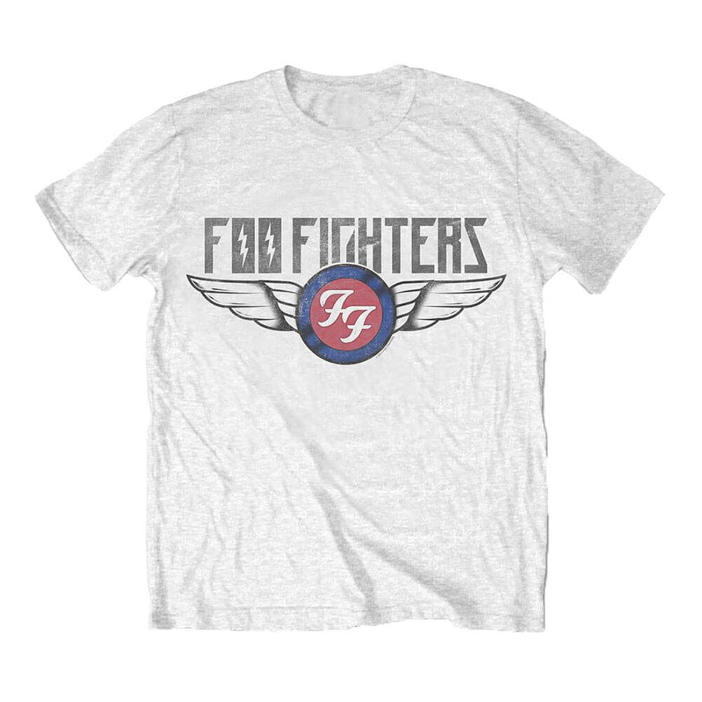 Adult Unisex Foo Fighters Flash Wings Logo T-Shirt
