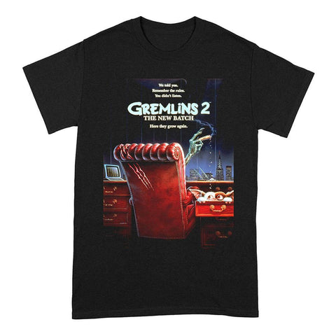 Gremlins 2 The New Batch Poster Crew Neck Black T-Shirt.