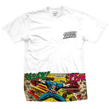 Load image into Gallery viewer, Captain America Comic Strip Sublimation T-Shirt.