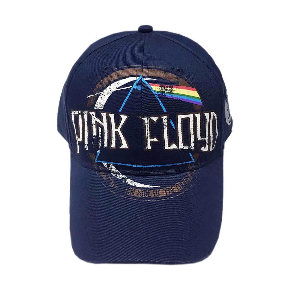 Pink Floyd Dark Side of the Moon Distressed Emblem Navy Baseball Cap.