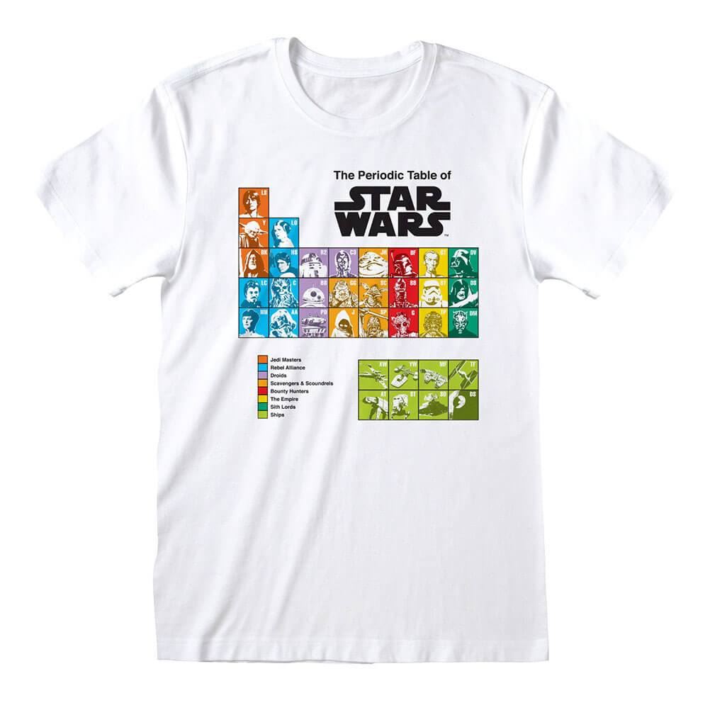 Star Wars Periodic Table White Crew Neck T-Shirt.