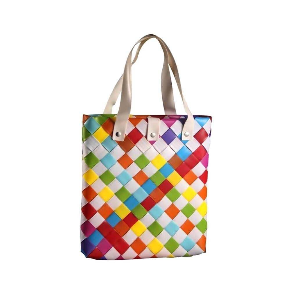 Rainbow Weave Shopping Bag