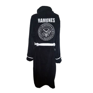The Ramones Presidential Seal Black Adult Fleece Dressing Gown.