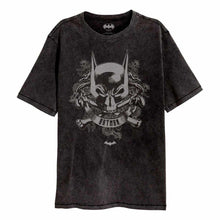 Load image into Gallery viewer, DC Comics Batman Skull Acid Wash Crew Neck T-Shirt.
